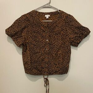 Jcrew Leopard Print Blouse